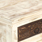 Bedside Cabinet White Solid Mango Wood 15.7x11.8x19.7 in