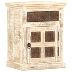 Bedside Cabinet White Solid Mango Wood 15.7x11.8x19.7 in