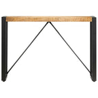 Console Table Brown and Black Solid Mango Wood, Powder-Coated Steel