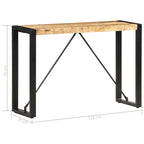 Console Table Brown and Black Solid Mango Wood, Powder-Coated Steel