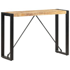Console Table Brown and Black Solid Mango Wood, Powder-Coated Steel