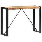 Console Table Brown and Black Solid Mango Wood, Powder-Coated Steel