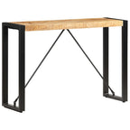 Console Table Brown and Black Solid Mango Wood, Powder-Coated Steel