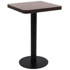 Bistro Table Dark brown, black MDF, steel 19.7 x 19.7 x 29.5 in