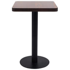 Bistro Table Dark brown, black MDF, steel 19.7 x 19.7 x 29.5 in