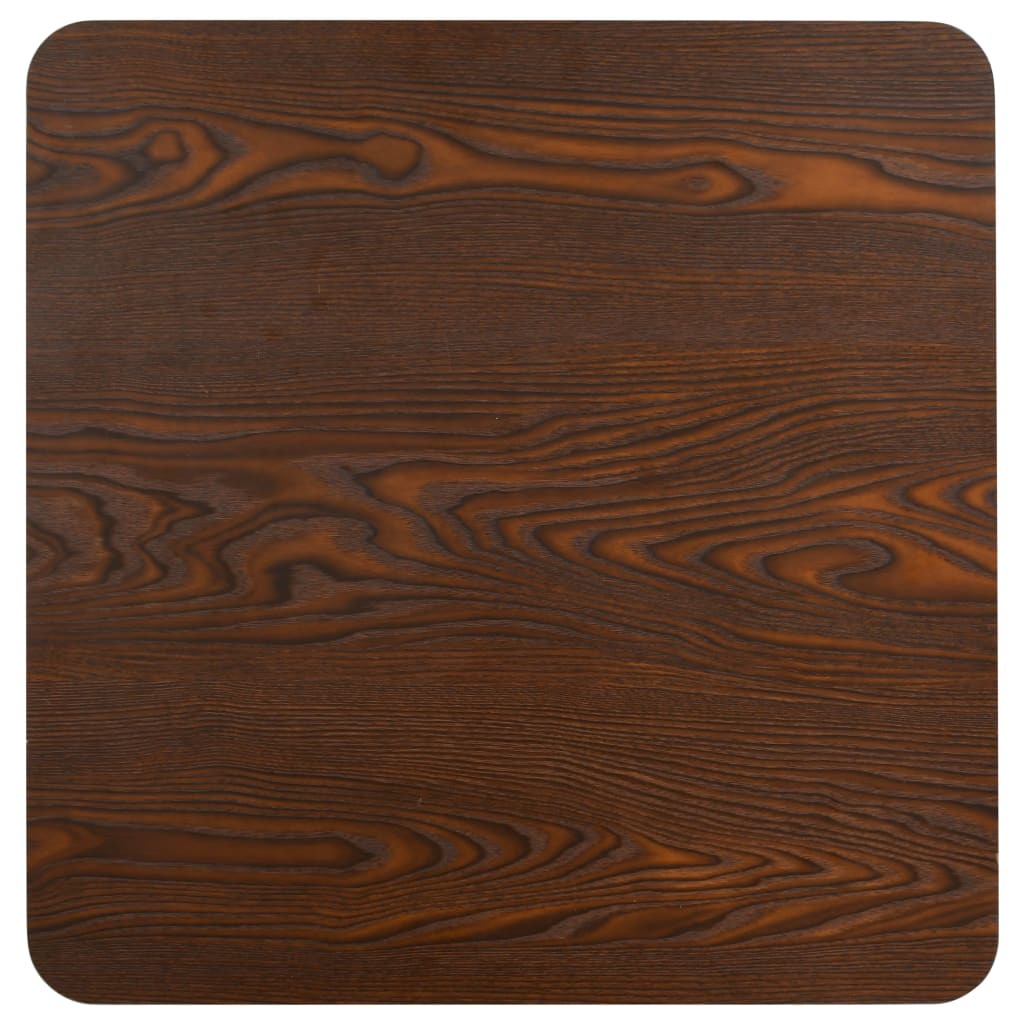 Bistro Table Dark brown, black MDF, steel 19.7 x 19.7 x 29.5 in