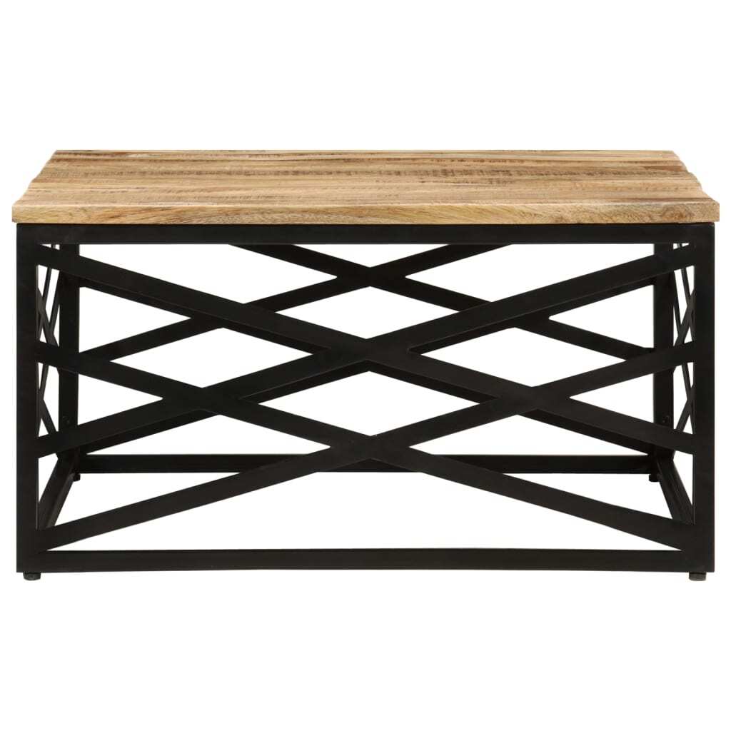 Coffee Table Brown Solid Mango Wood, Steel Medium Coffee Table