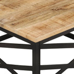 Coffee Table Brown Solid Mango Wood, Steel Medium Coffee Table