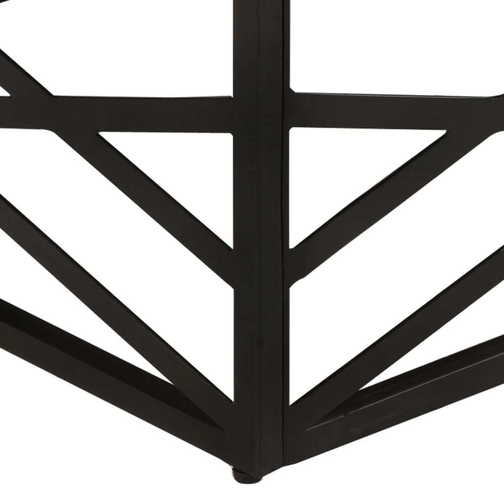 Coffee Table Brown Solid Mango Wood, Steel Medium Coffee Table