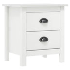 Bedside Cabinet White Solid pine wood Medium Bedside Cabinet