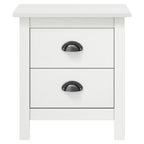 Bedside Cabinet White Solid pine wood Medium Bedside Cabinet