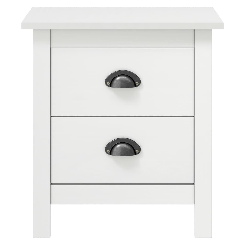 Bedside Cabinet White Solid pine wood Medium Bedside Cabinet