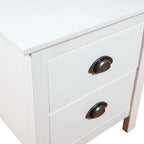 Bedside Cabinet White Solid pine wood Medium Bedside Cabinet