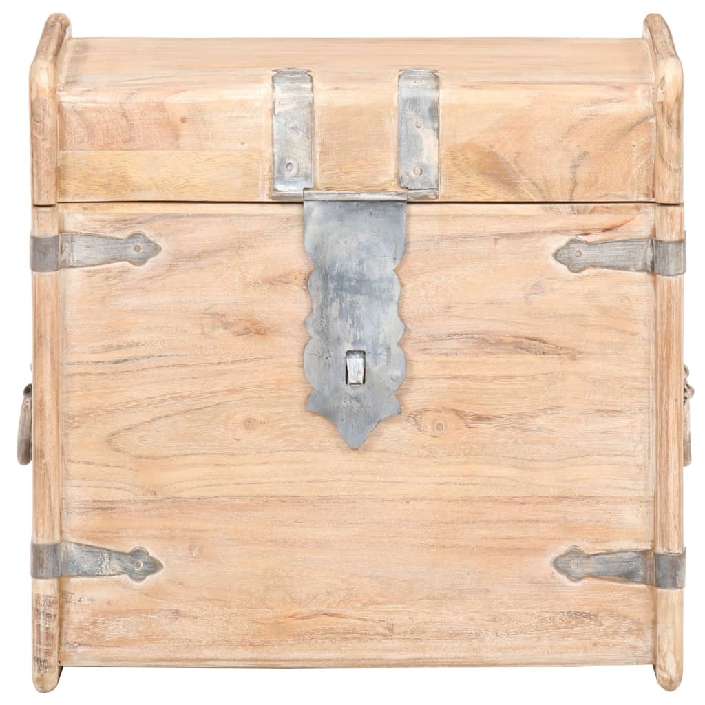 Chest White Solid Acacia wood 15.7 in x 15.7 in x 15.7 in