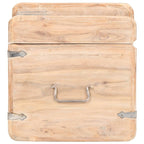 Chest White Solid Acacia wood 15.7 in x 15.7 in x 15.7 in