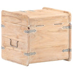 Chest White Solid Acacia wood 15.7 in x 15.7 in x 15.7 in