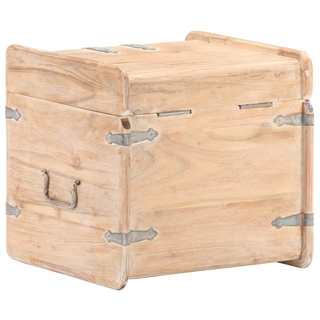 Chest White Solid Acacia wood 15.7 in x 15.7 in x 15.7 in