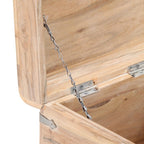 Chest White Solid Acacia wood 15.7 in x 15.7 in x 15.7 in