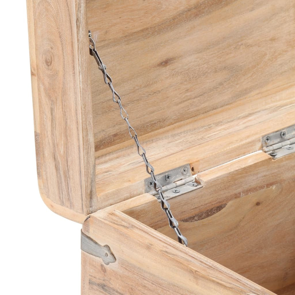 Chest White Solid Acacia wood 15.7 in x 15.7 in x 15.7 in