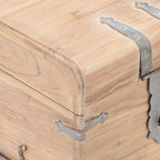 Chest White Solid Acacia wood 15.7 in x 15.7 in x 15.7 in