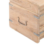 Chest White Solid Acacia wood 15.7 in x 15.7 in x 15.7 in