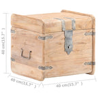 Chest White Solid Acacia wood 15.7 in x 15.7 in x 15.7 in