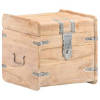 Chest White Solid Acacia wood 15.7 in x 15.7 in x 15.7 in