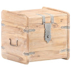 Chest White Solid Acacia wood 15.7 in x 15.7 in x 15.7 in