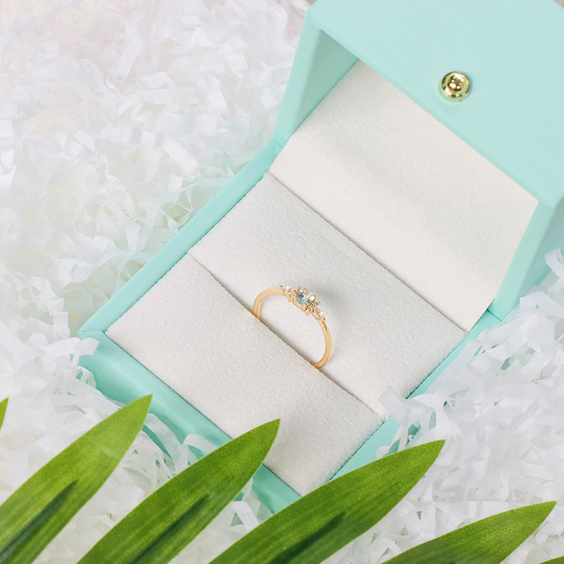 S925 Sterling Silver Ring for Women – Sky Blue Gemstone Jewelry