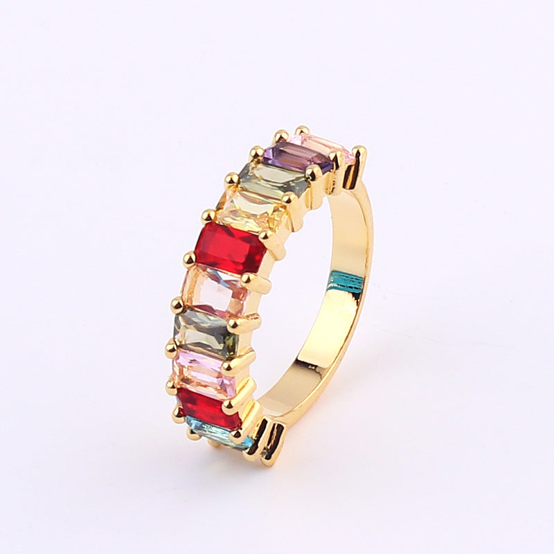 Women’s Irregular Rainbow Color Ring – Trendy Design