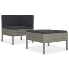 Garden Furniture Set Grey PE rattan Medium Modular