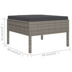 Garden Furniture Set Grey PE rattan Medium Modular
