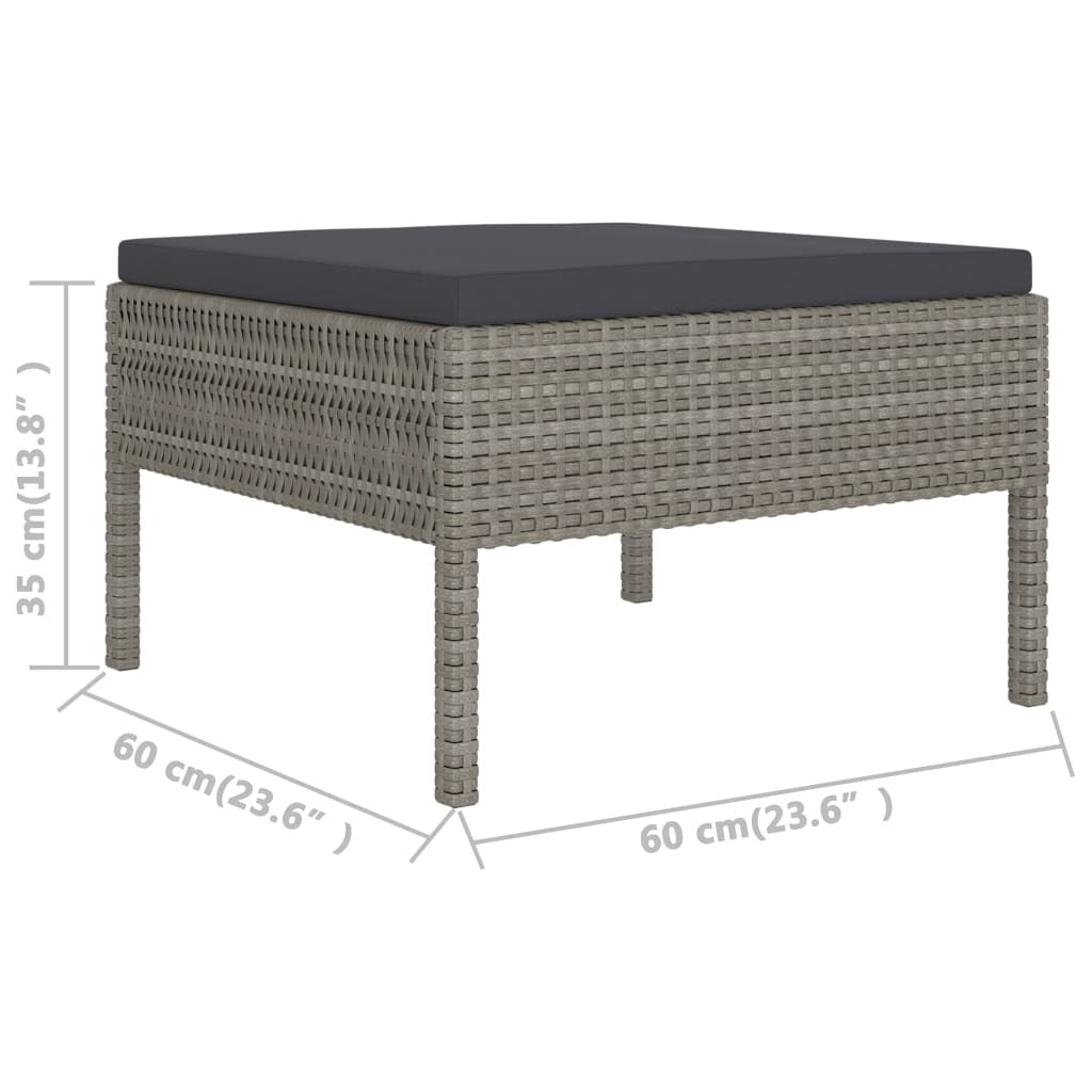 Garden Furniture Set Grey PE rattan Medium Modular
