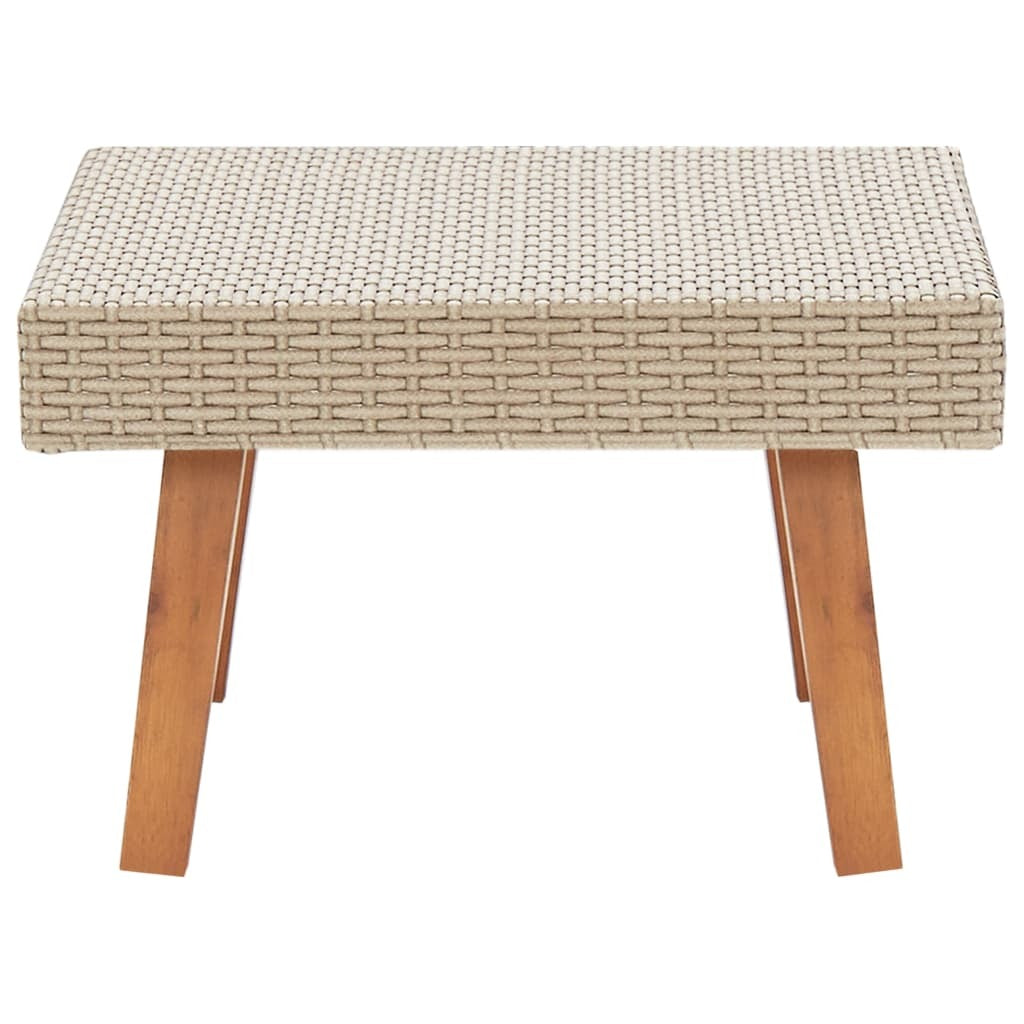 Coffee Table Beige PE Rattan Medium Lightweight Coffee Table