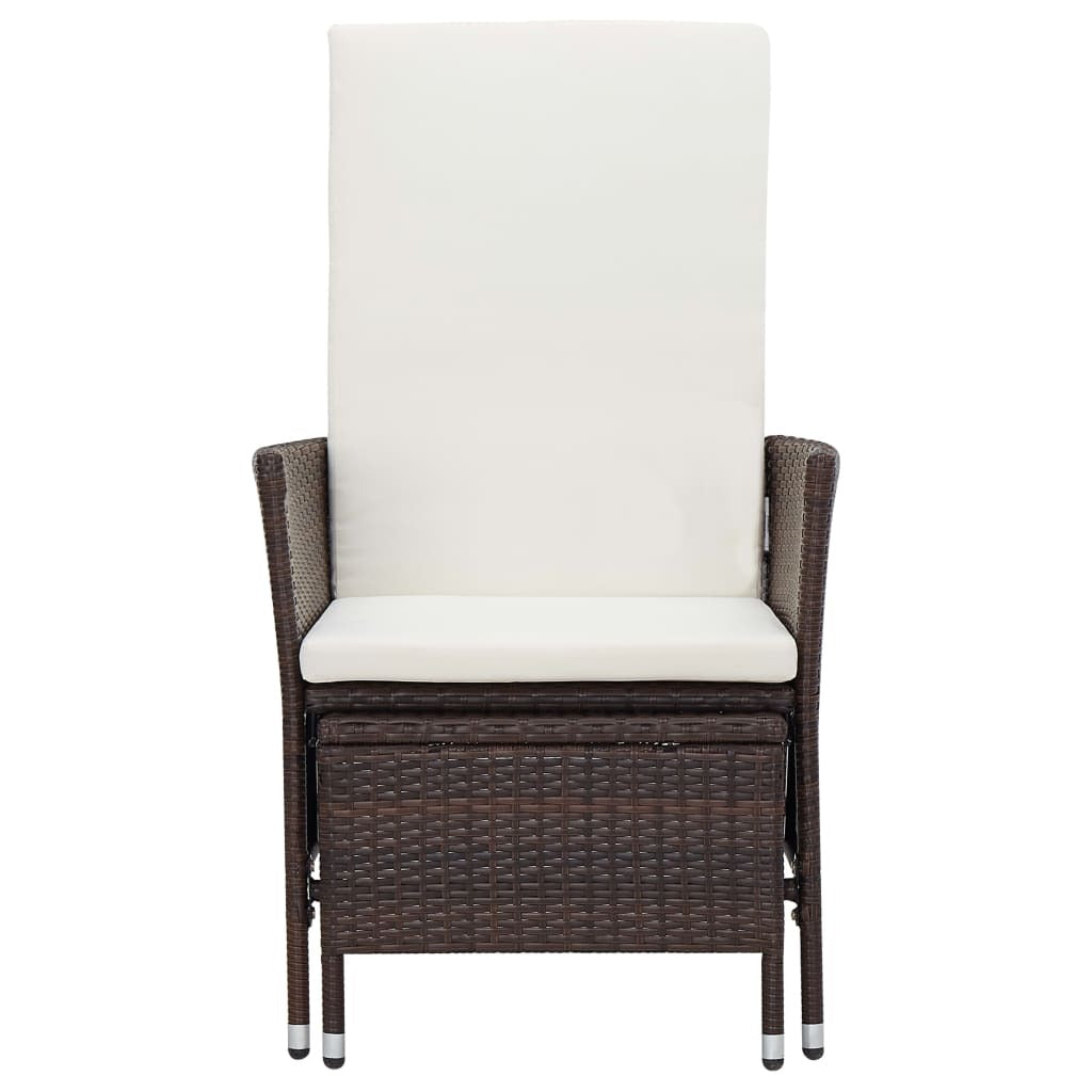 Armchair Brown PE rattan Standard Adjustable Armrests Armchair
