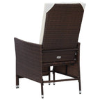 Armchair Brown PE rattan Standard Adjustable Armrests Armchair