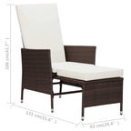 Armchair Brown PE rattan Standard Adjustable Armrests Armchair