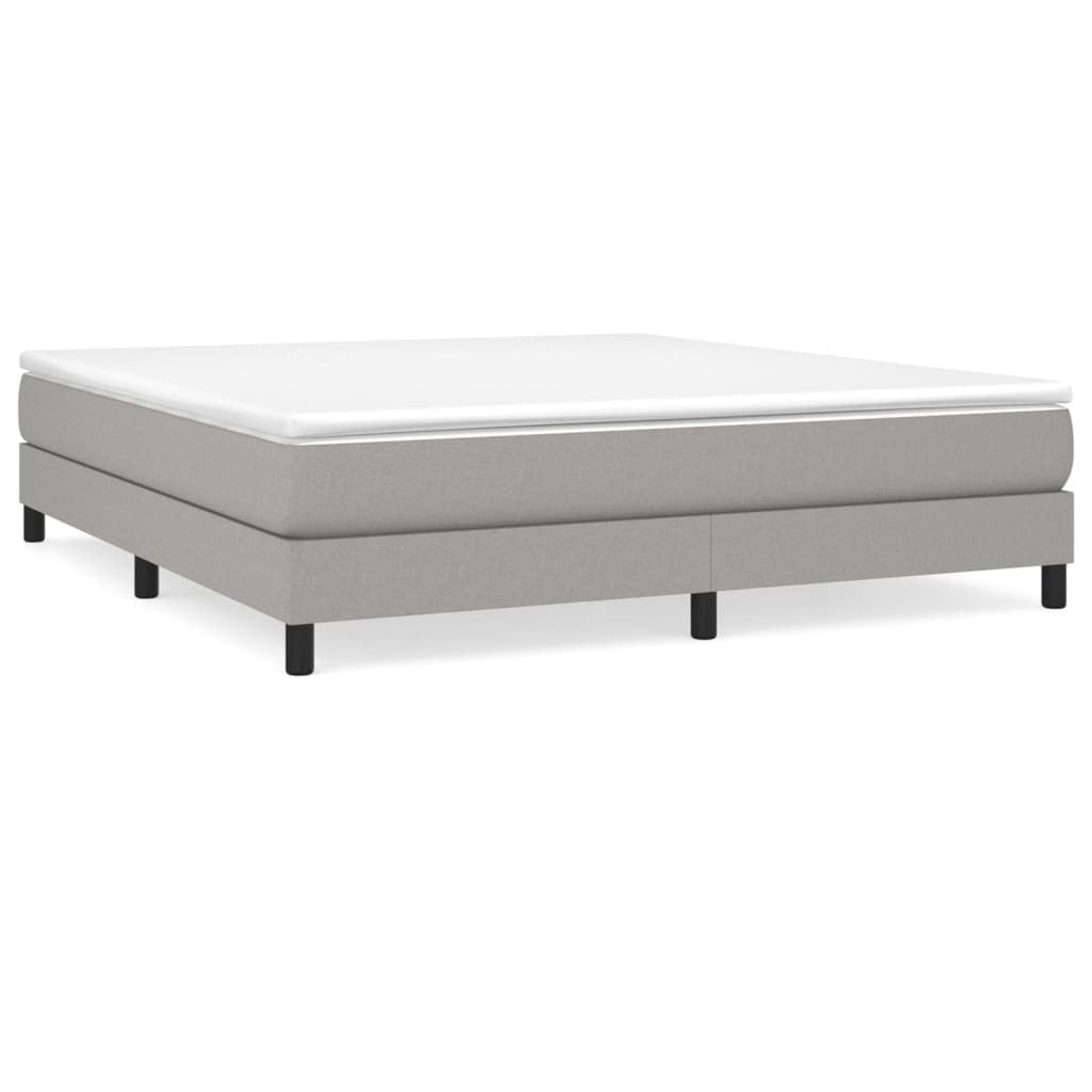 Bed Frame without Mattress Light Gray King Fabric (US Only)