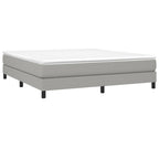 Bed Frame without Mattress Light Gray King Fabric (US Only)