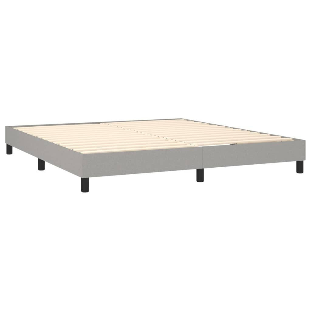 Bed Frame without Mattress Light Gray King Fabric (US Only)