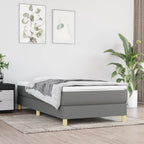 Bed Frame Dark Gray Polyester, Plywood, Engineered Wood Twin