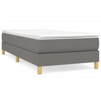 Bed Frame Dark Gray Polyester, Plywood, Engineered Wood Twin