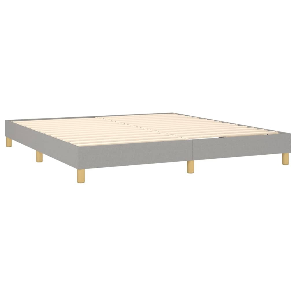 Bed Frame Light Grey 100% Polyester, Plywood, Engineered Wood