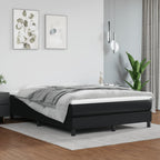 Bed Frame Black Faux leather, plywood, engineered wood Double