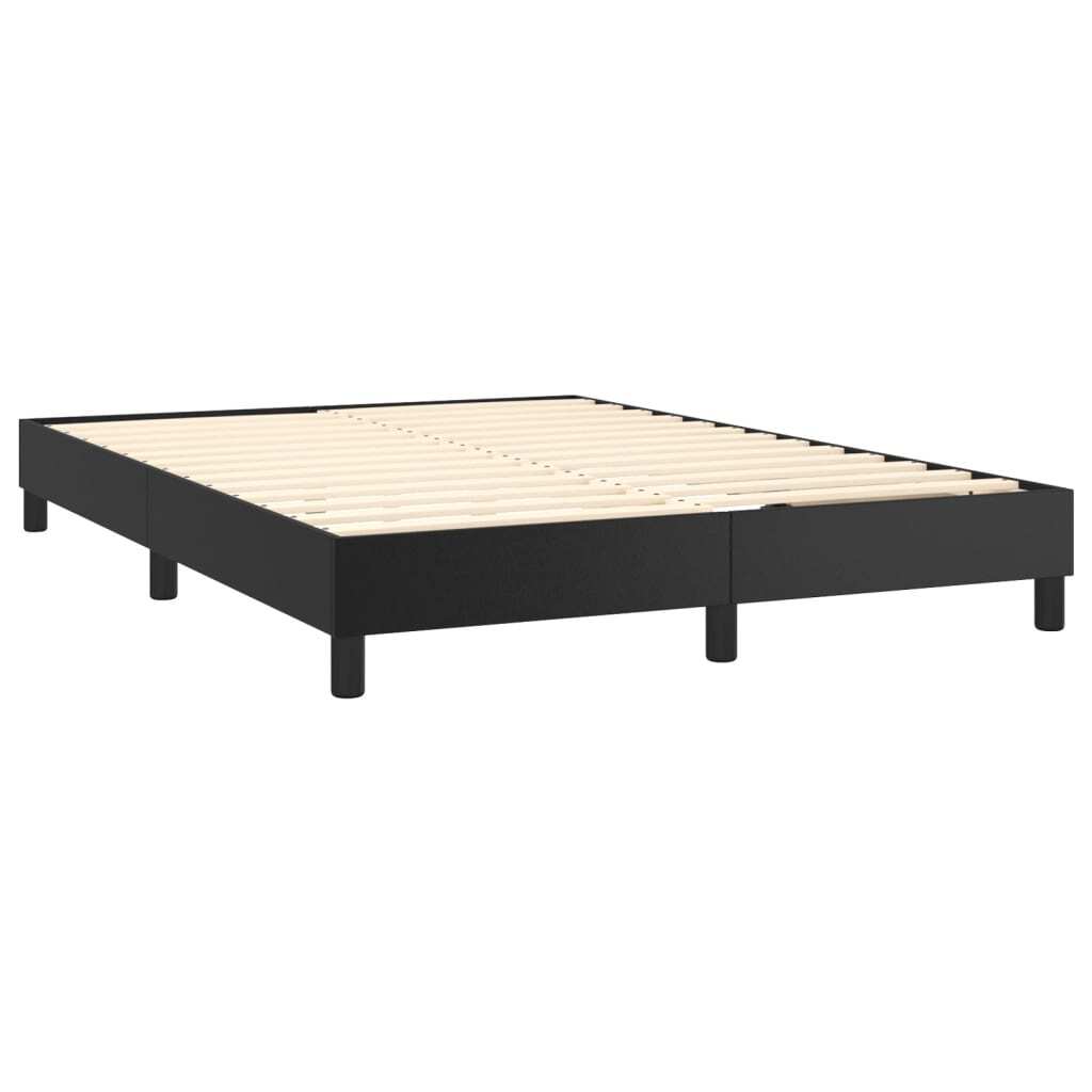 Bed Frame Black Faux leather, plywood, engineered wood Double