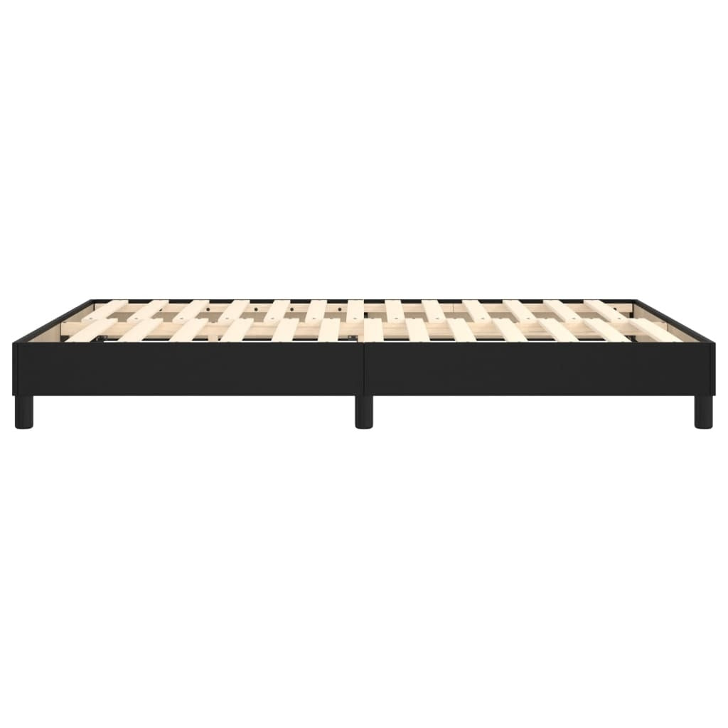 Bed Frame Black Faux leather, plywood, engineered wood Double