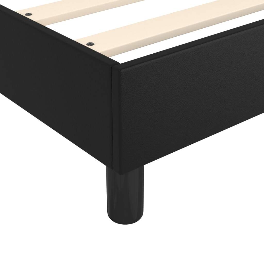Bed Frame Black Faux leather, plywood, engineered wood Double