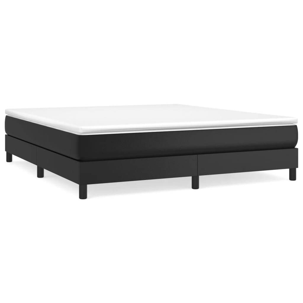 Bed Frame without Mattress Black California King Faux Leather (US Only)