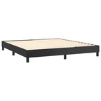 Bed Frame without Mattress Black California King Faux Leather (US Only)