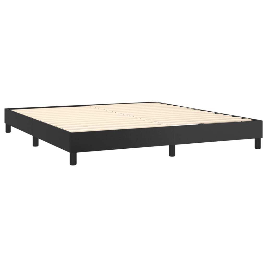 Bed Frame without Mattress Black California King Faux Leather (US Only)